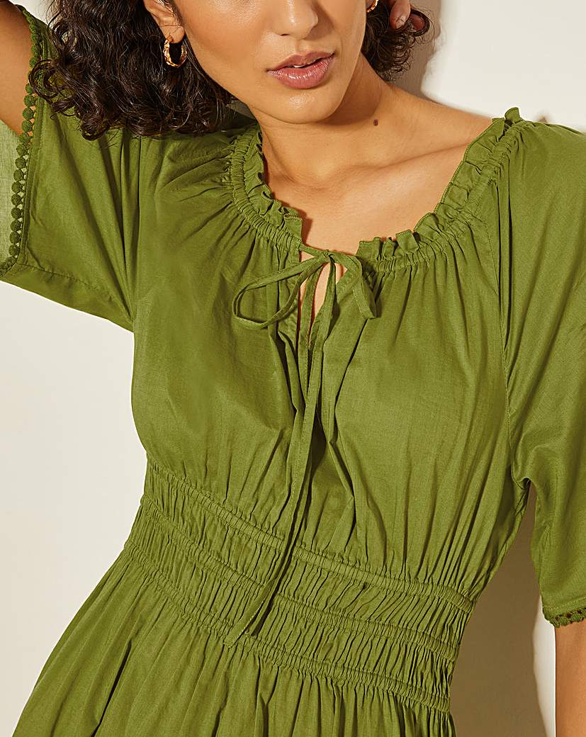 Monsoon Nora Short Sleeve Midi Dress