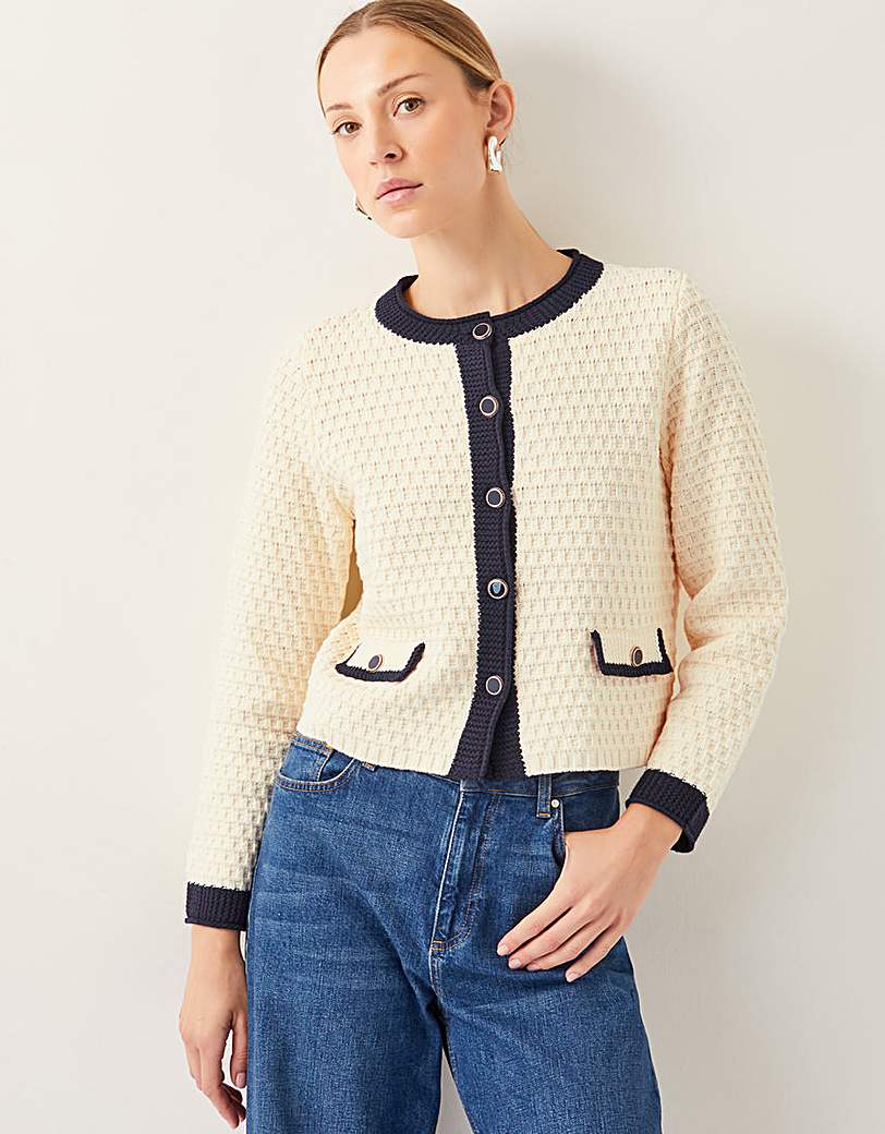 Monsoon Nancy Smart Waffle Knit Cardigan