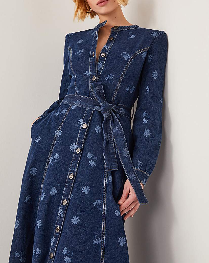 Monsoon Lulu Daisy Denim Midi Dress