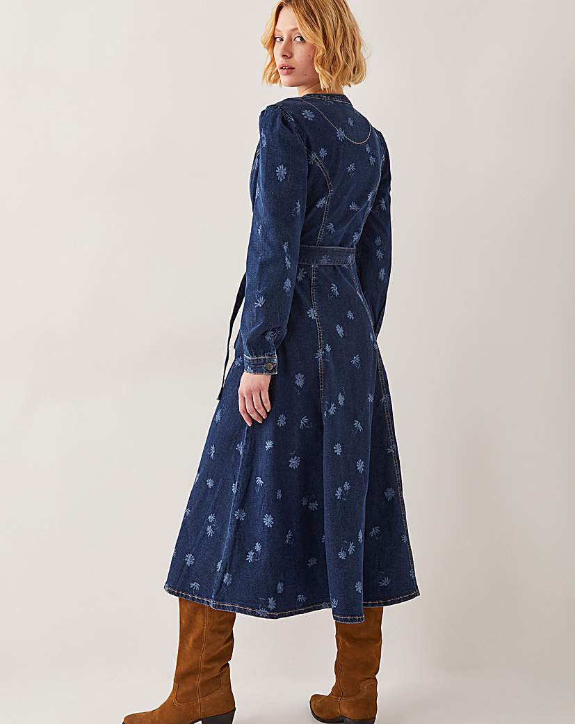 Monsoon Lulu Daisy Denim Midi Dress