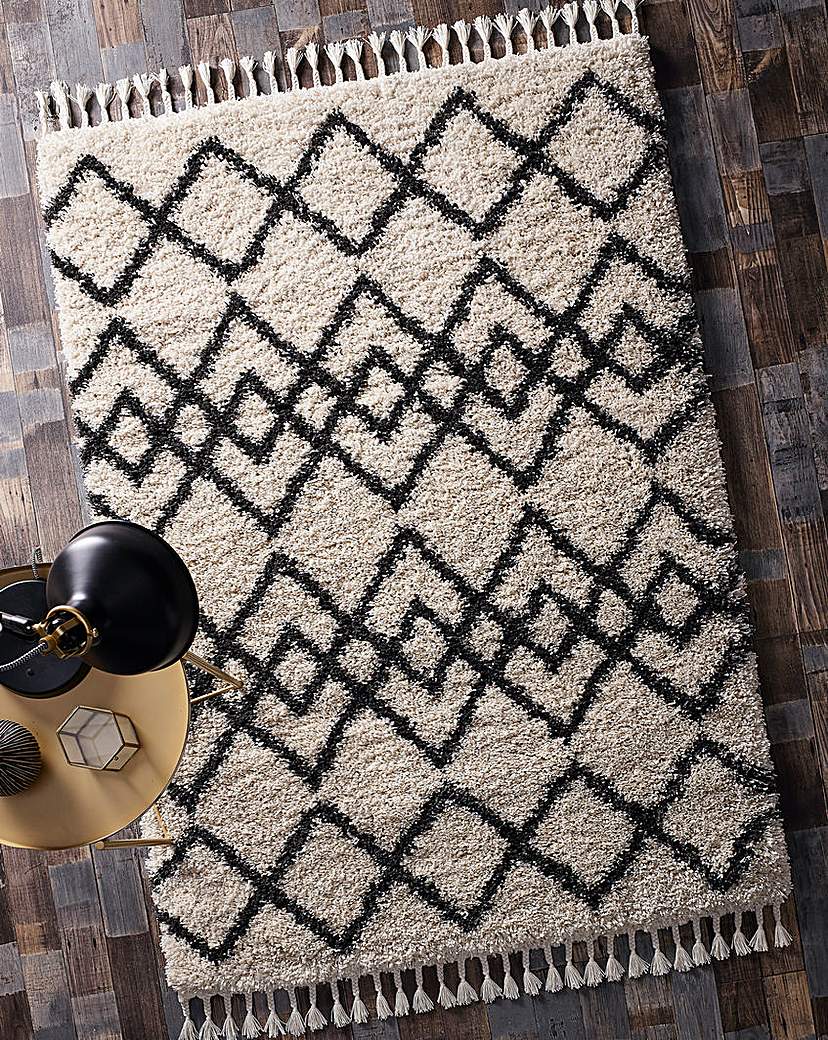 Imperial Aztec Fringe Cozy Shaggy Rug