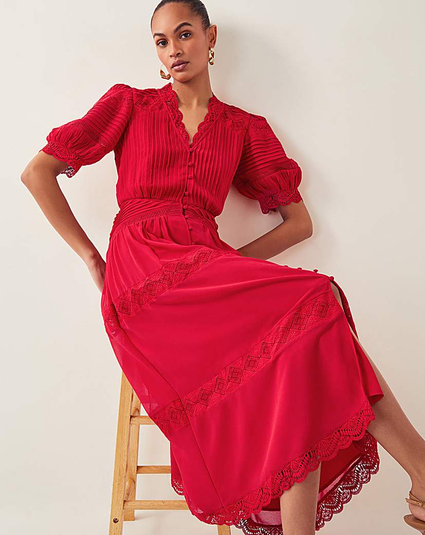 Monsoon Kiana Pintuck Midi Dress