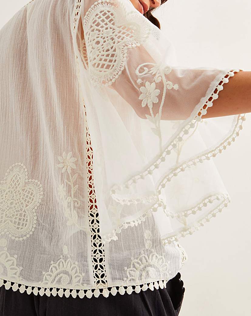 Monsoon Lena Sheer Angel Sleeve Top