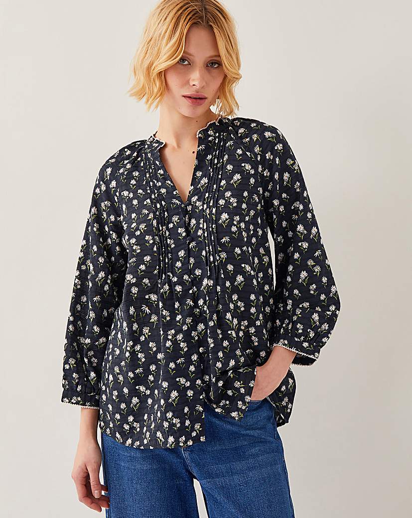 New In - Orielle Pintuck Floral Blouse