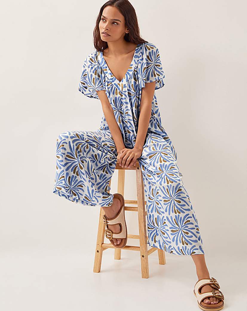 New In - Monsoon Cece Woodblock Wide-Leg Jumpsuit