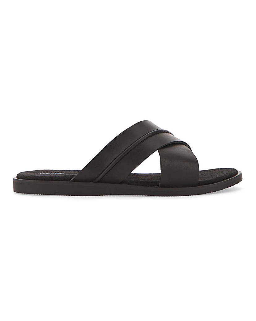 Leather Cross Strap Sandal W Fit