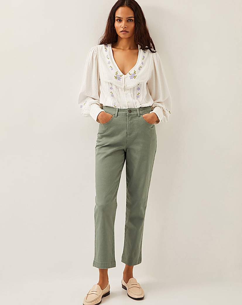 Monsoon Safaia 7/8 Denim Jeans - Khaki