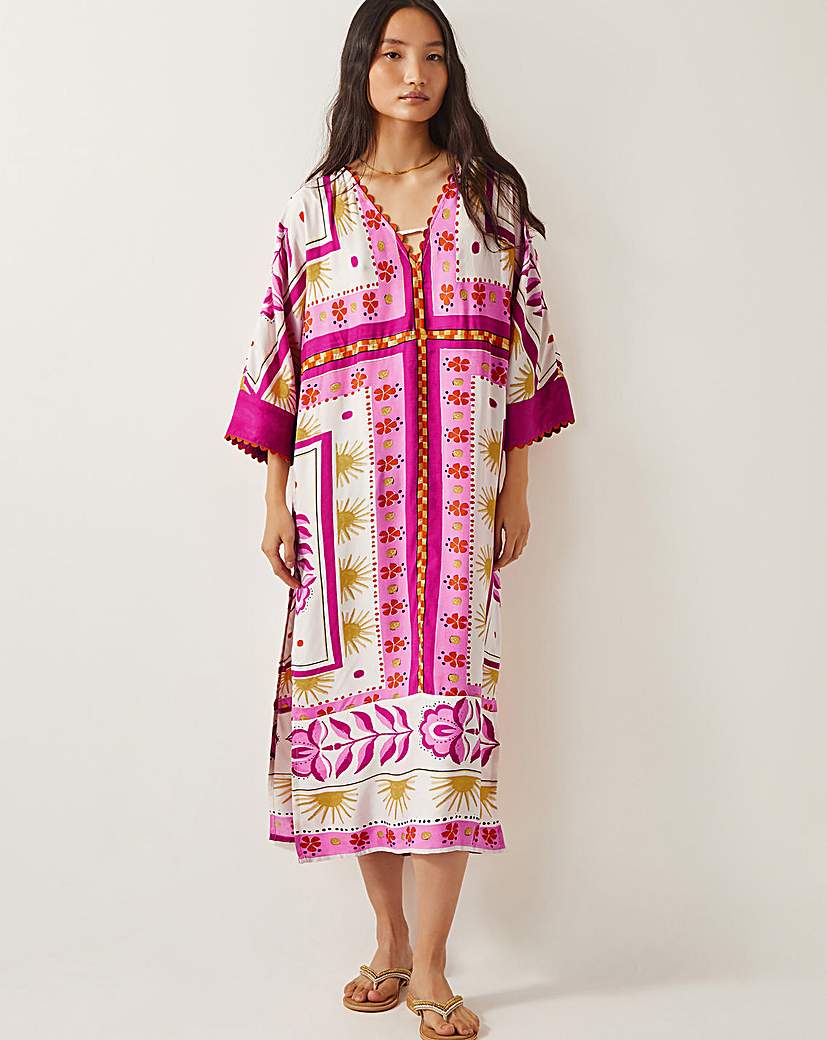 New In - Monsoon Tina Floral Maxi Kaftan Dress