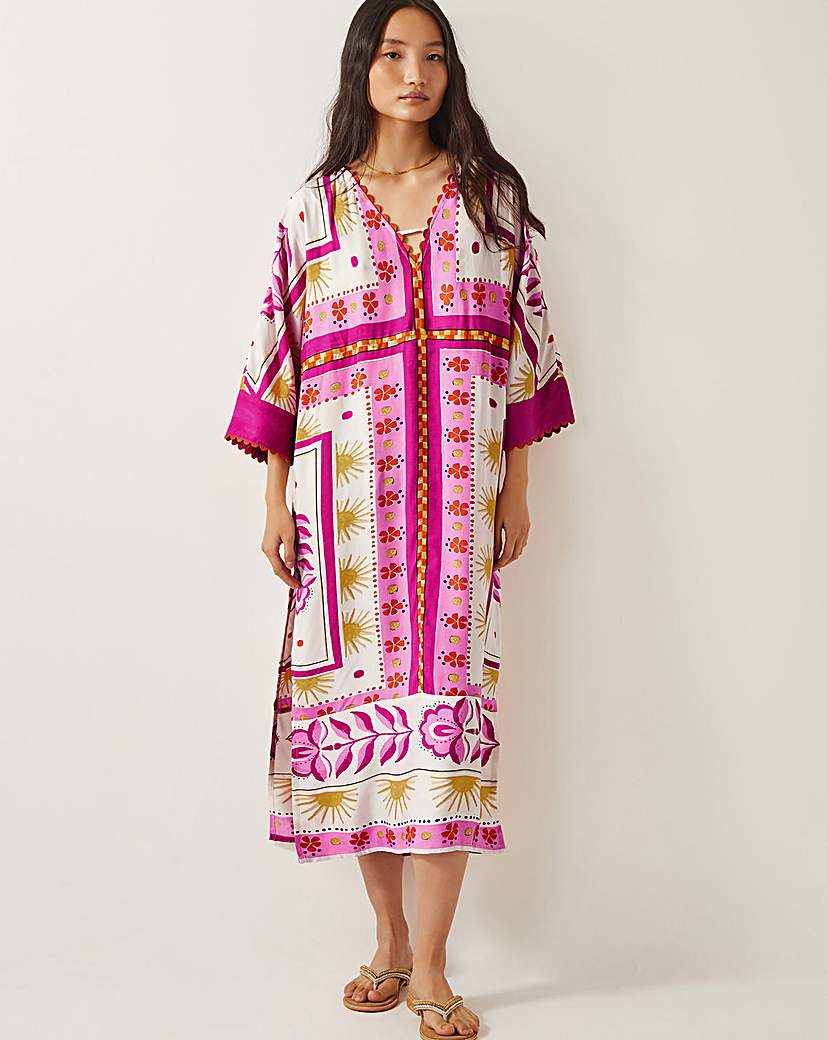 Monsoon Tina Floral Maxi Kaftan Dress