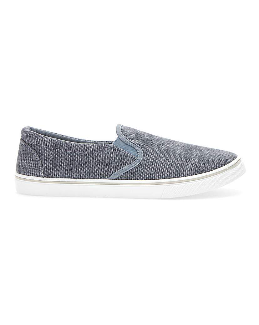 Jack Slip On Canvas Pump Wide Fit