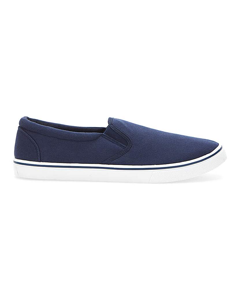 Jack Slip On Canvas Pump Wide Fit