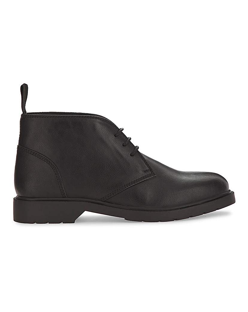 Black Chunky Chukka Boot Wide Fit