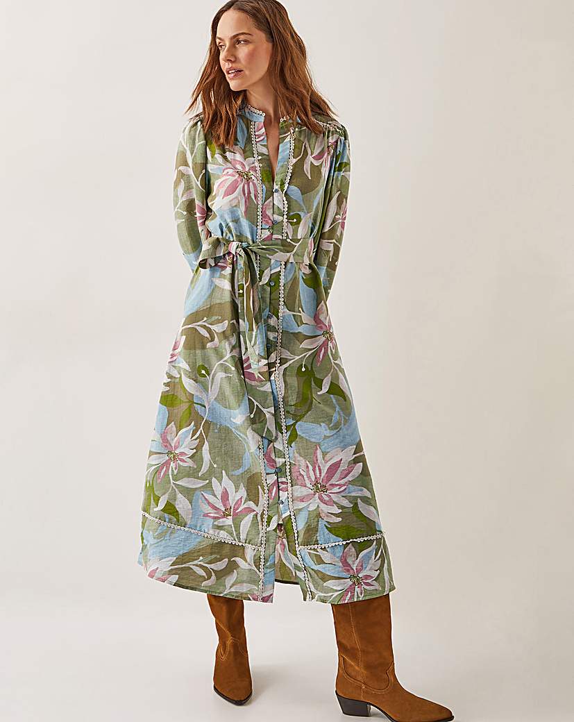 Monsoon Piper Floral Print Midi Dress