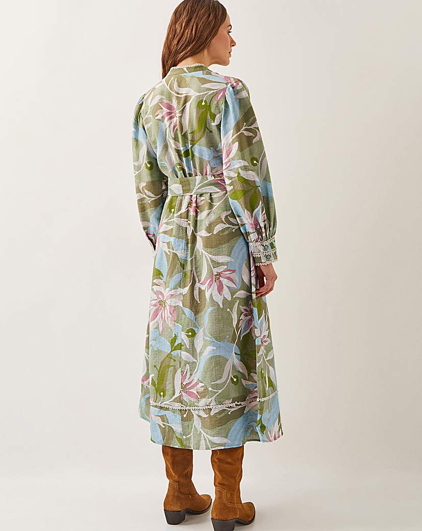 Monsoon Piper Floral Print Midi Dress