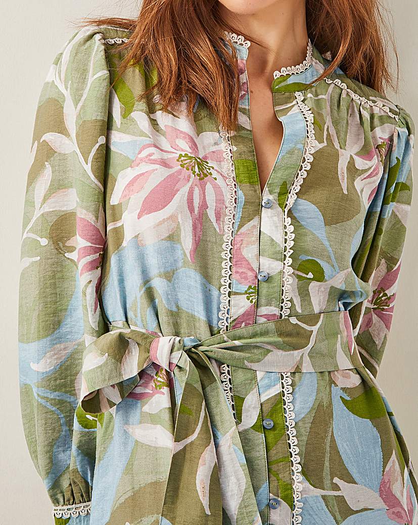 Monsoon Piper Floral Print Midi Dress