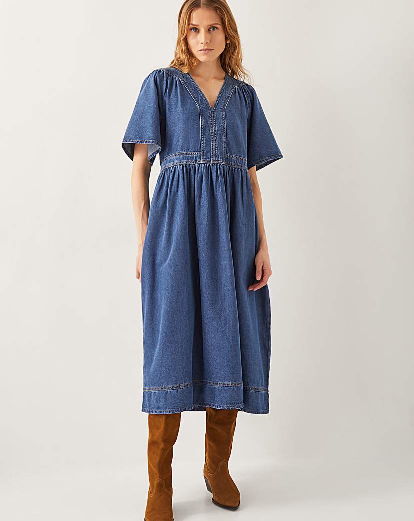 New In - Monsoon Lydia Denim Midi Dress