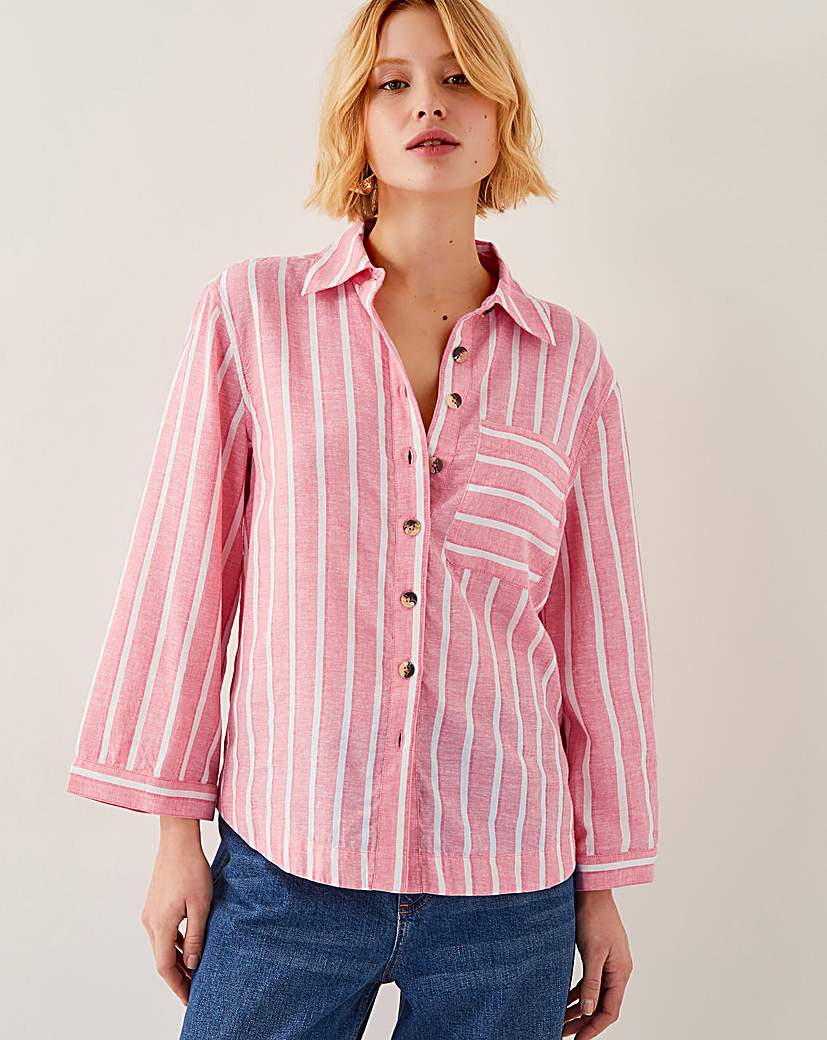 New In - Monsoon Tyra Linen-Blend Stripe Shirt