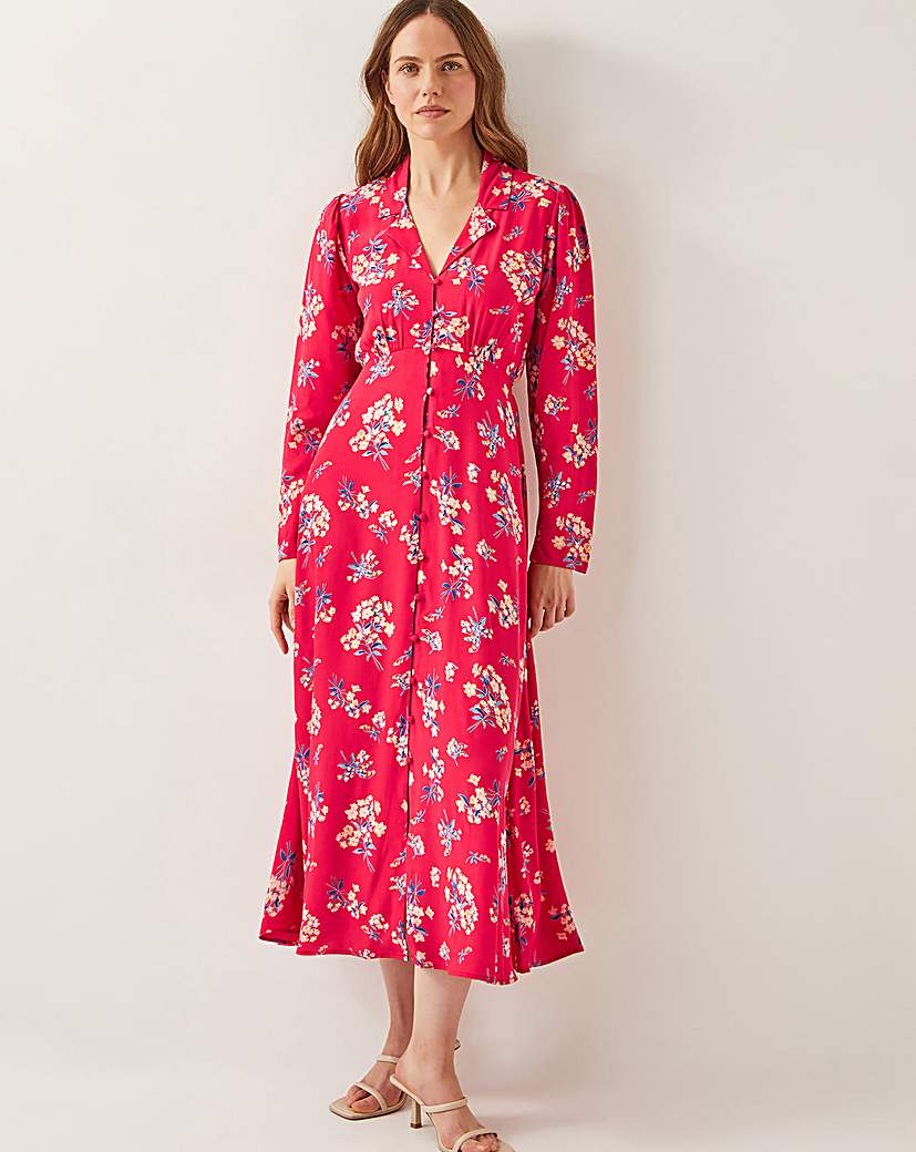 Monsoon Sarah Floral Print Midi Dress