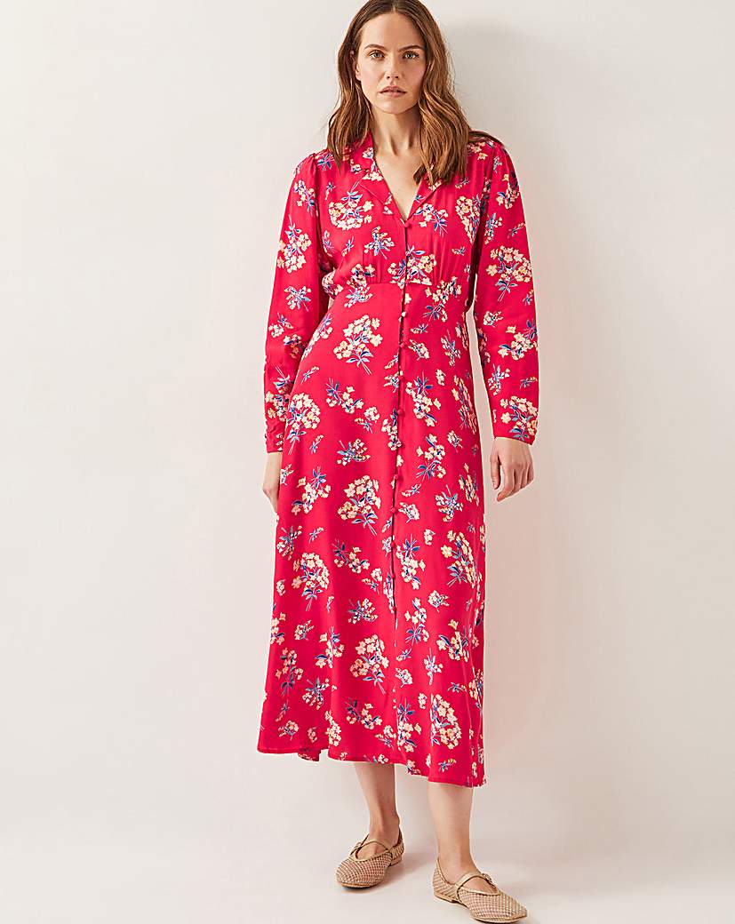Monsoon Sarah Floral Print Midi Dress