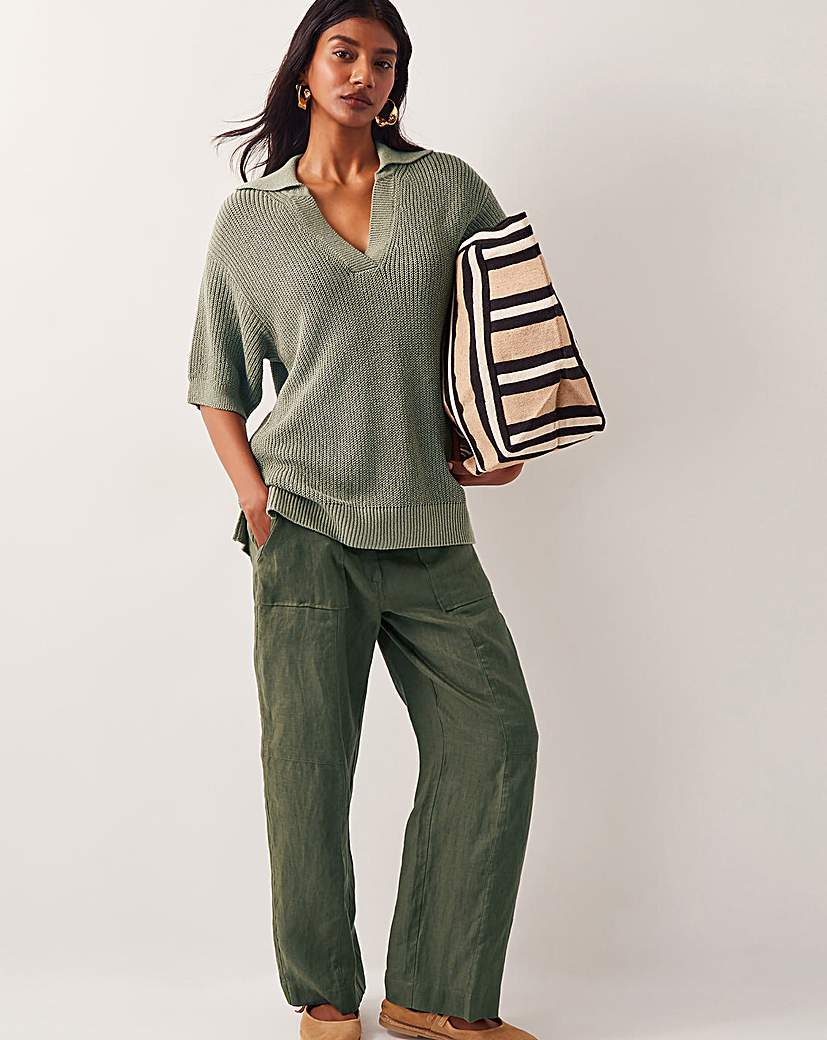 Monsoon Cece Short Sleeve Collar Jumper