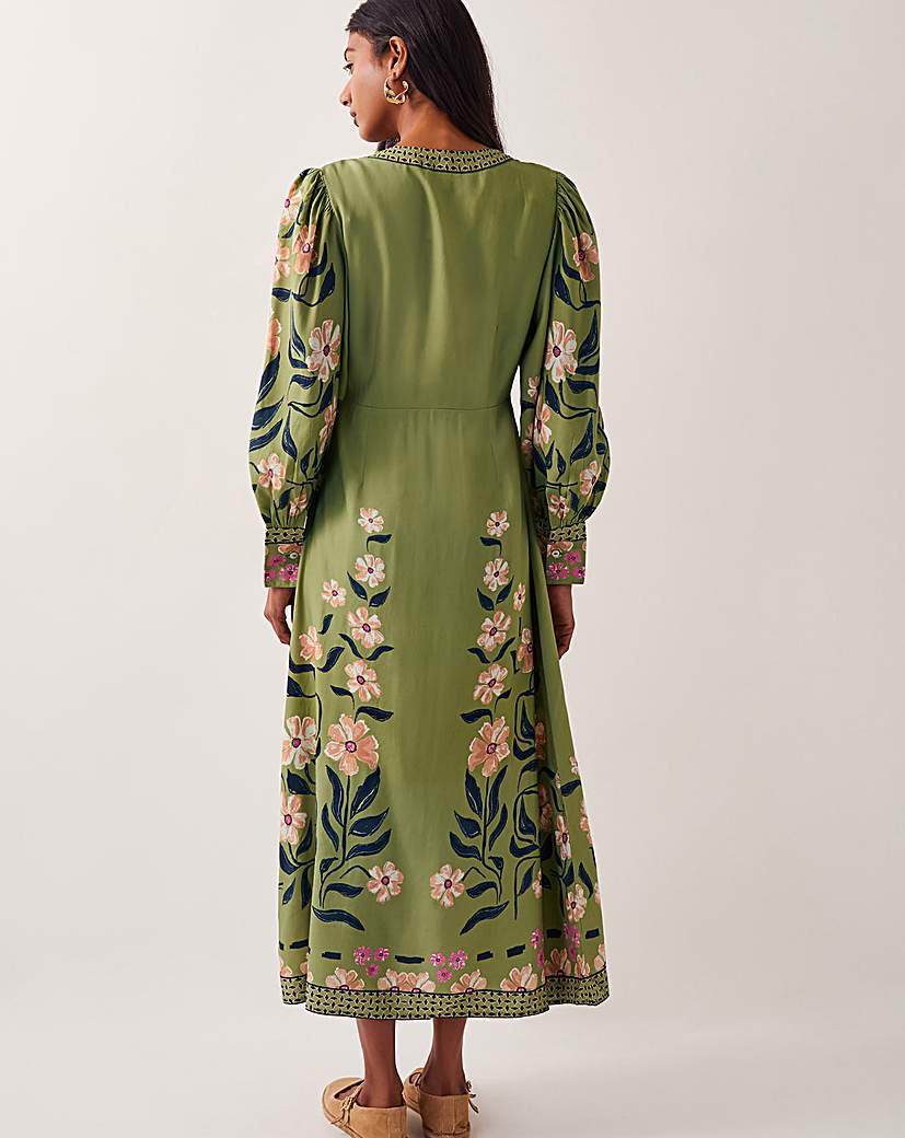 Monsoon Belle Floral Blouson Midi Dress