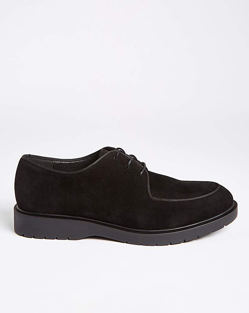 Black Casual Faux Suede Shoe Wide