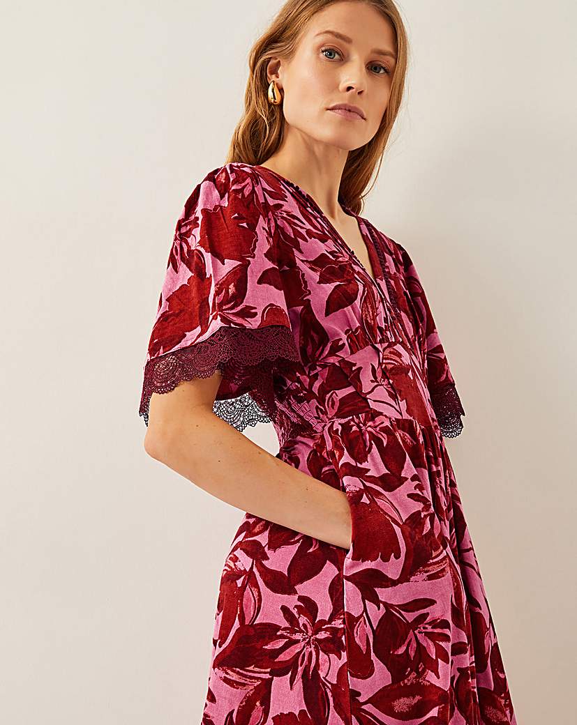 Monsoon Aimee Floral Jersey Midi Dress