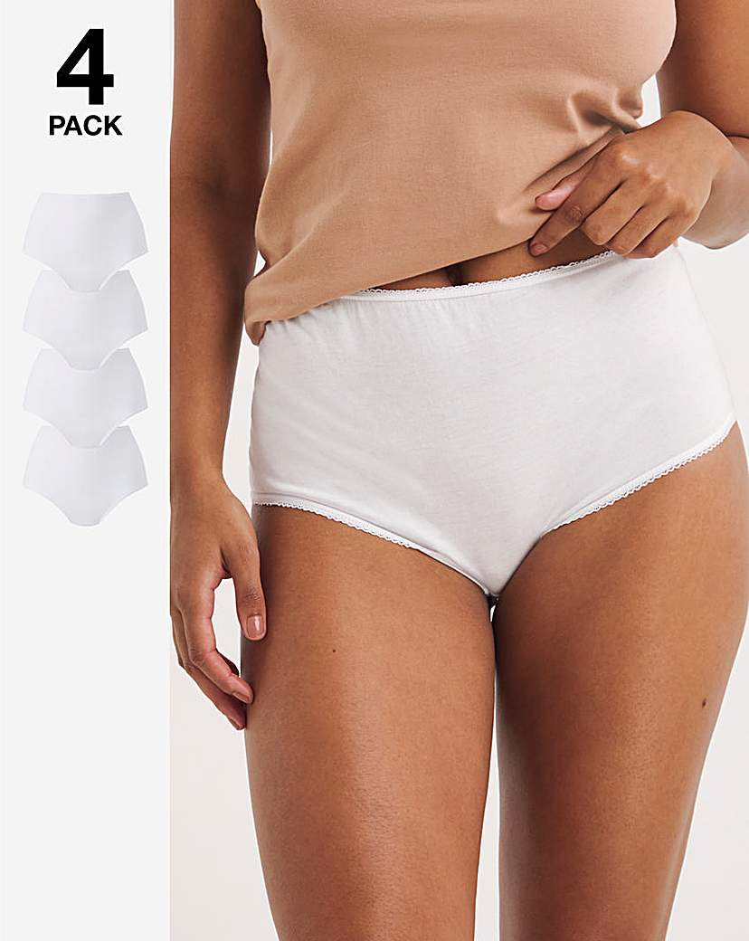 4 Pack White Full Fit Briefs