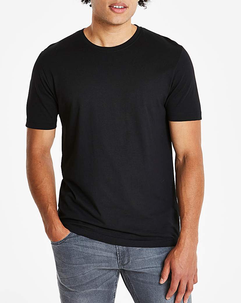 Image of Black Crew Neck T-shirt Long
