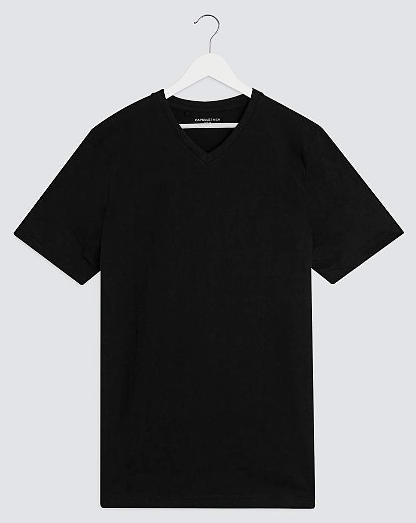 Image of Black V-Neck T-shirt