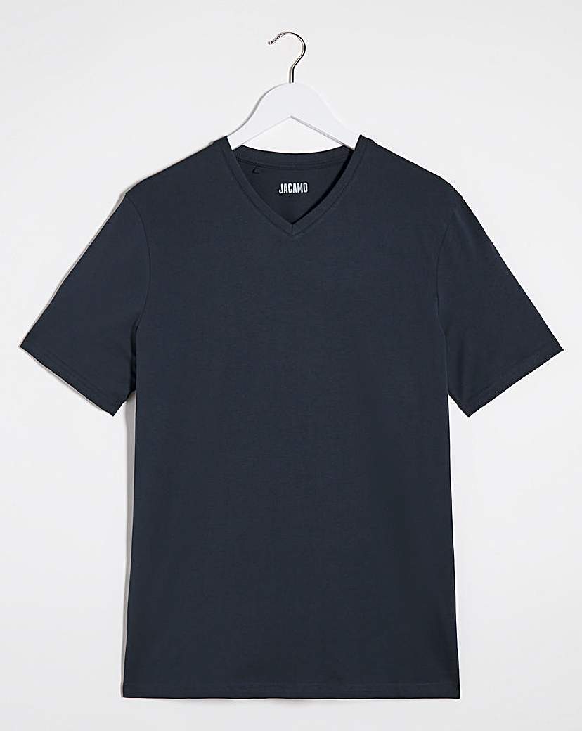 Pure Cotton V-Neck T-Shirt Long