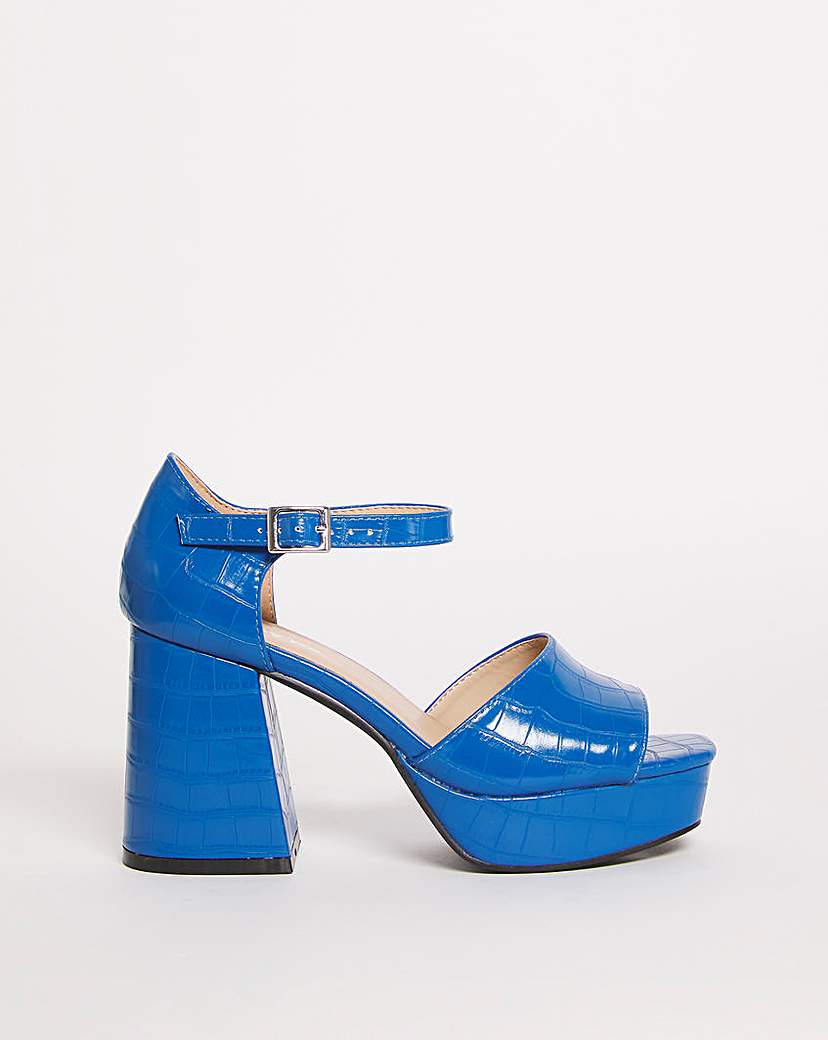 Classic Platform Heeled Sandals Ex Wide