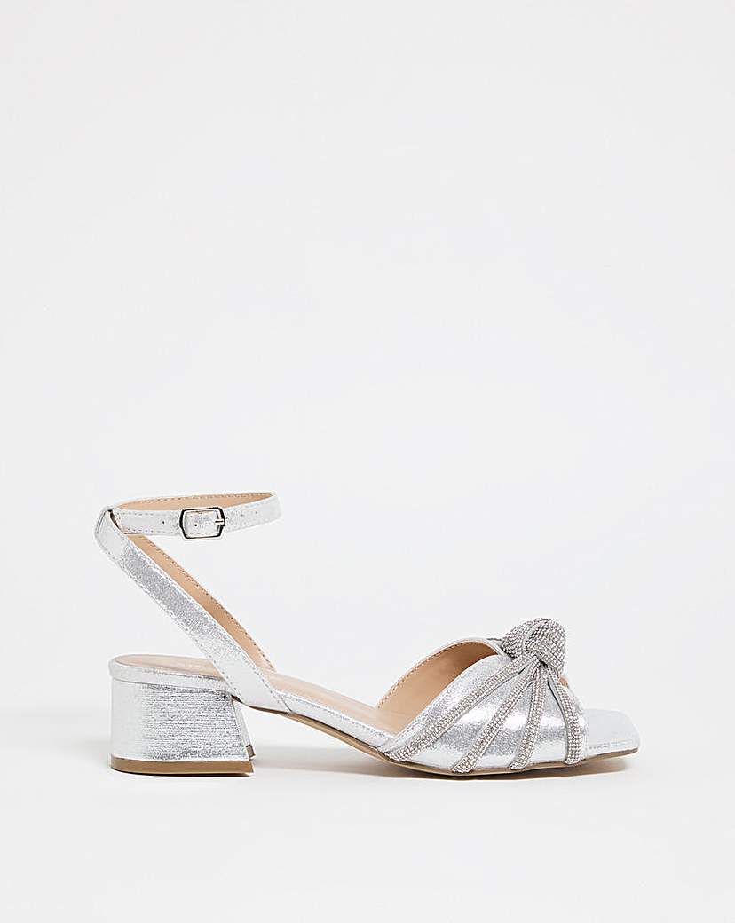 Diamante Low Heeled Sandals Wide