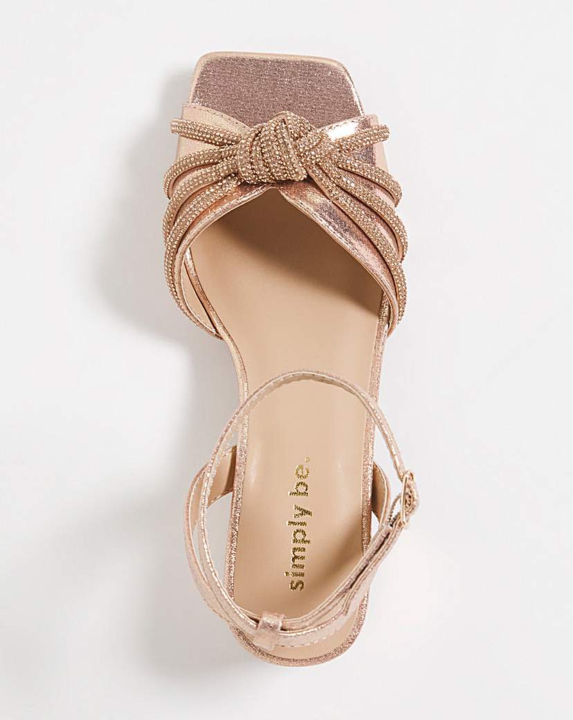 Diamante Low Heeled Sandals Ex Wide