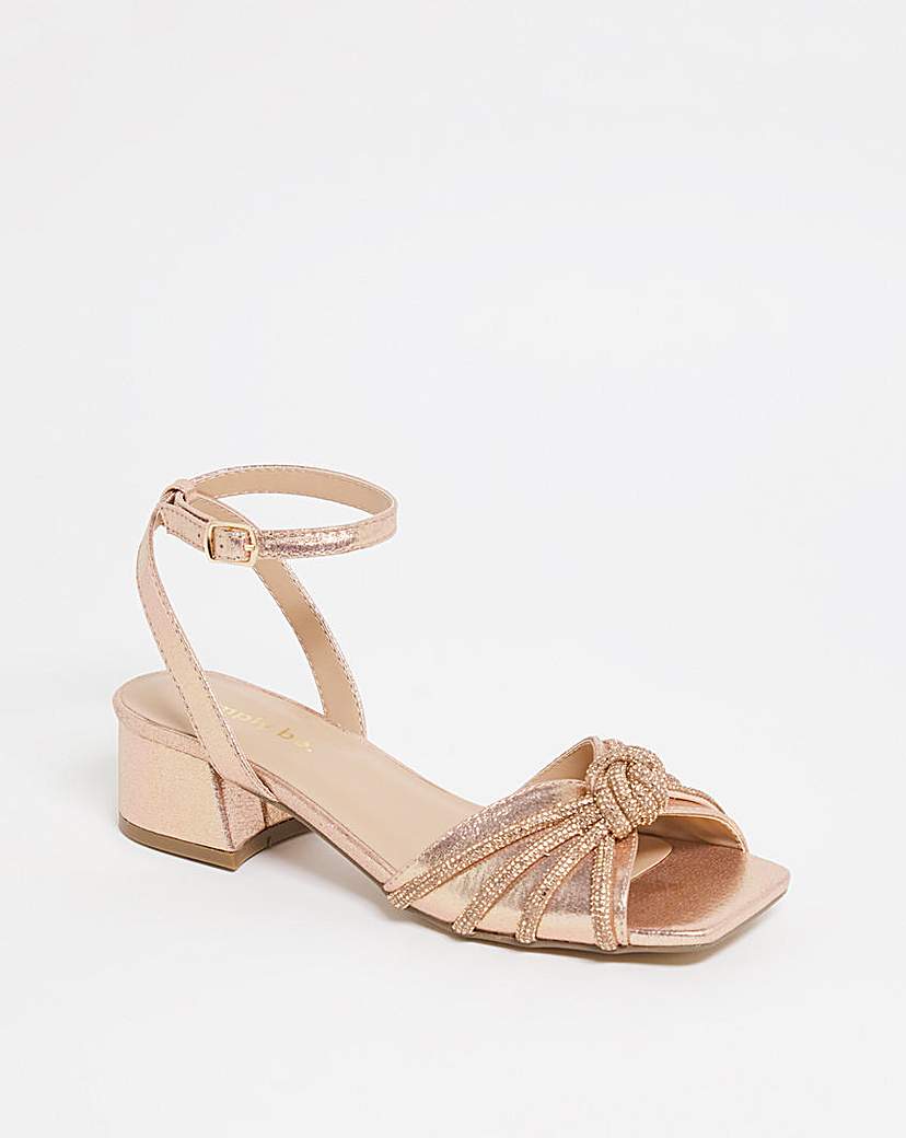 Diamante Low Heeled Sandals Ex Wide