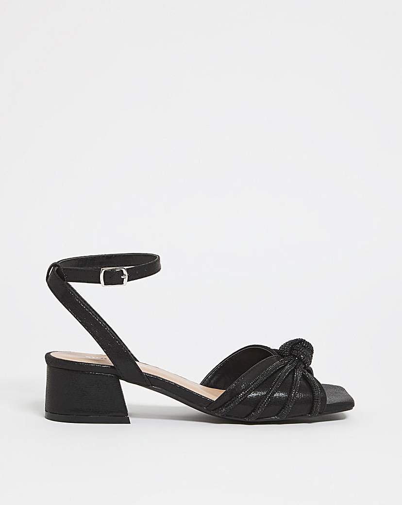 Diamante Low Heeled Sandals Wide