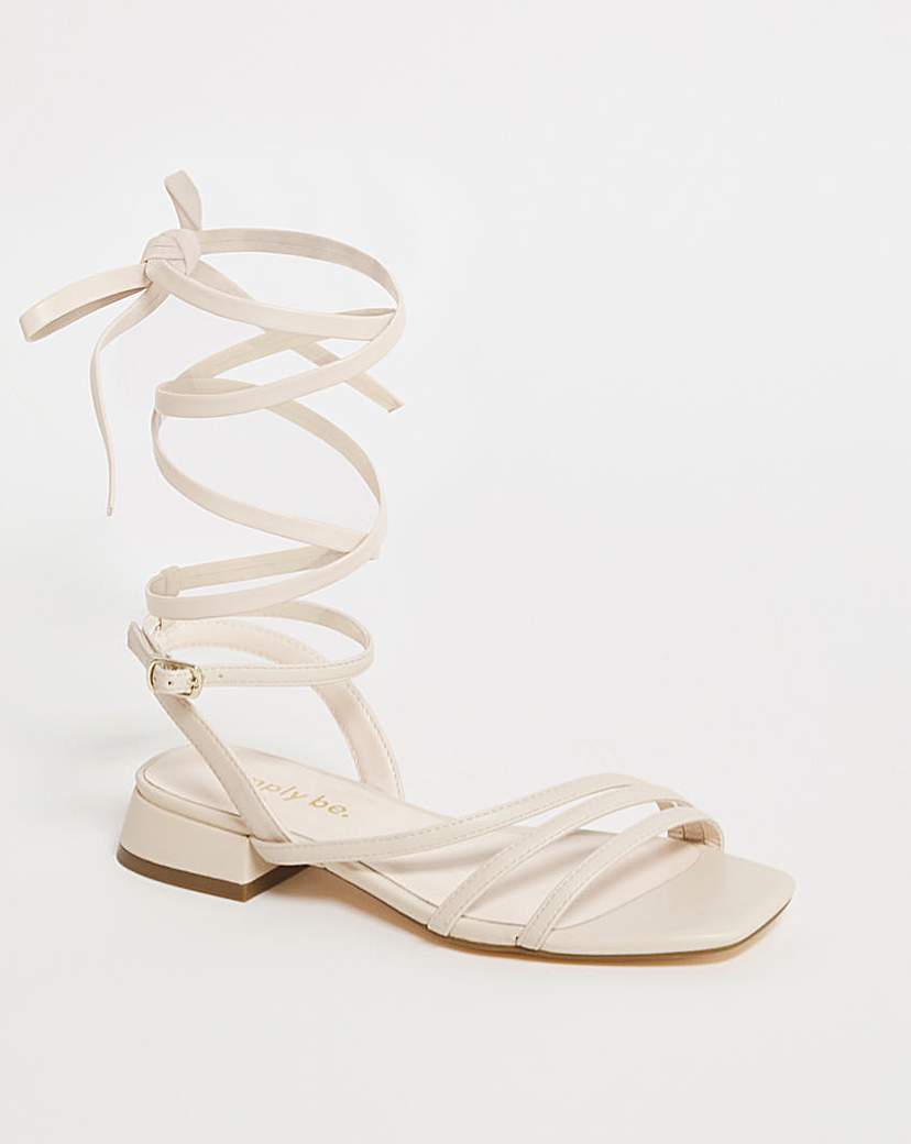 Strappy Flat Sandals Ex Wide