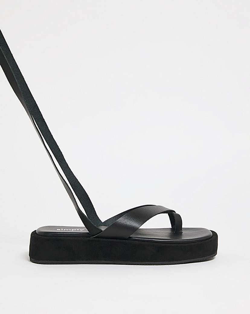 Toe Post Ankle Tie Sandals Wide