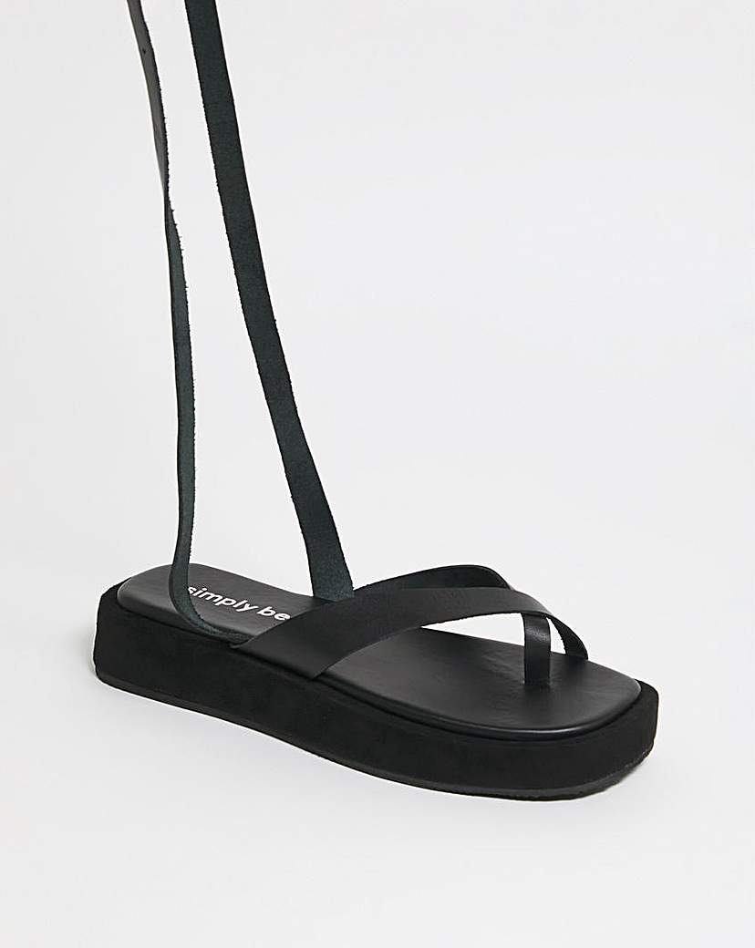 Toe Post Ankle Tie Sandals Wide
