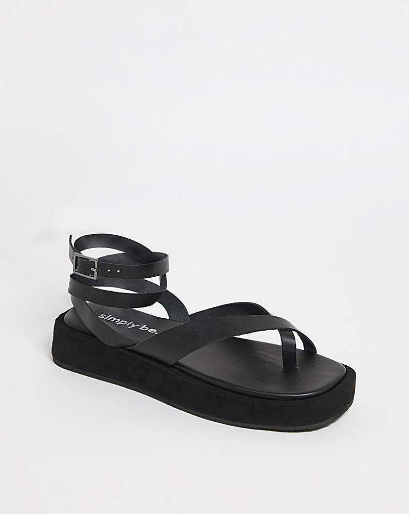 Toe Post Ankle Tie Sandals Wide