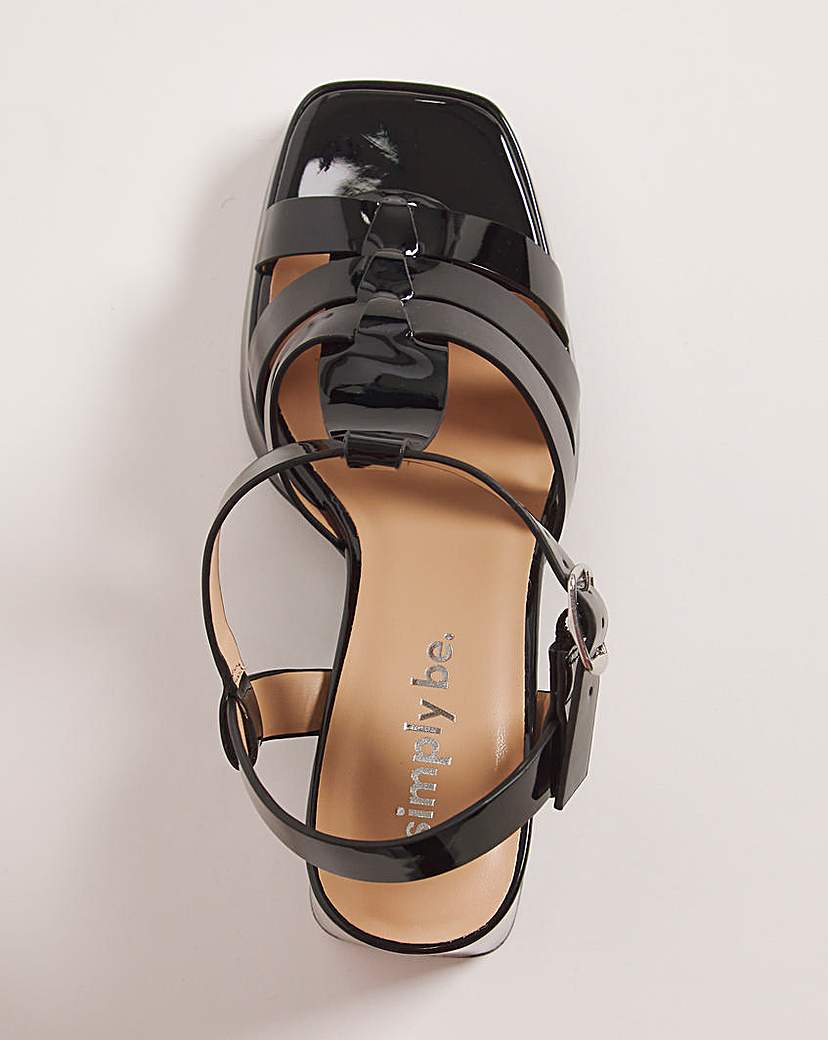 Fisherman Block Heeled Sandals Ex Wide