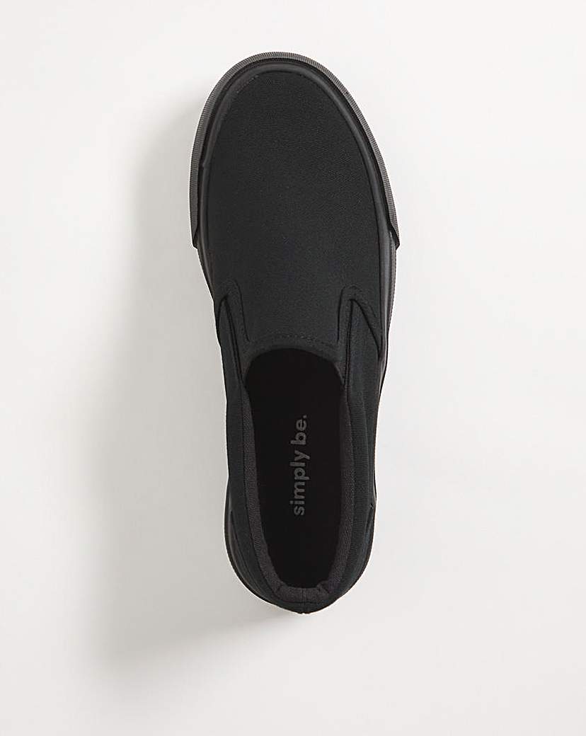 Slip On Chunky Sole Trainers Wide Fit