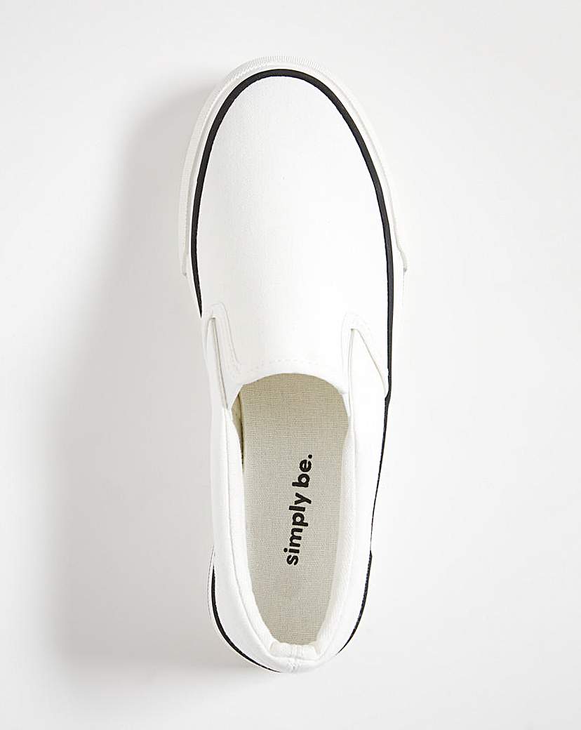 Slip On Chunky Sole Trainers Ex Wide Fit