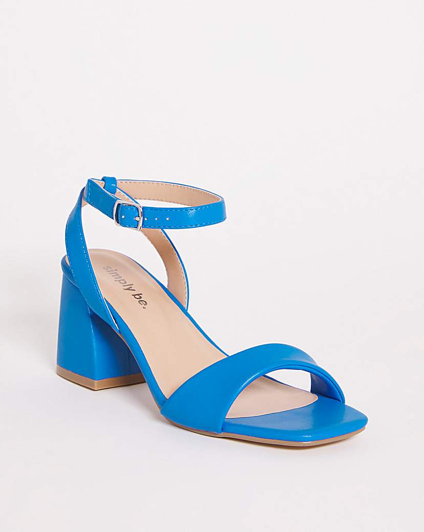 Barely There Block Heel Sandals Ex Wide