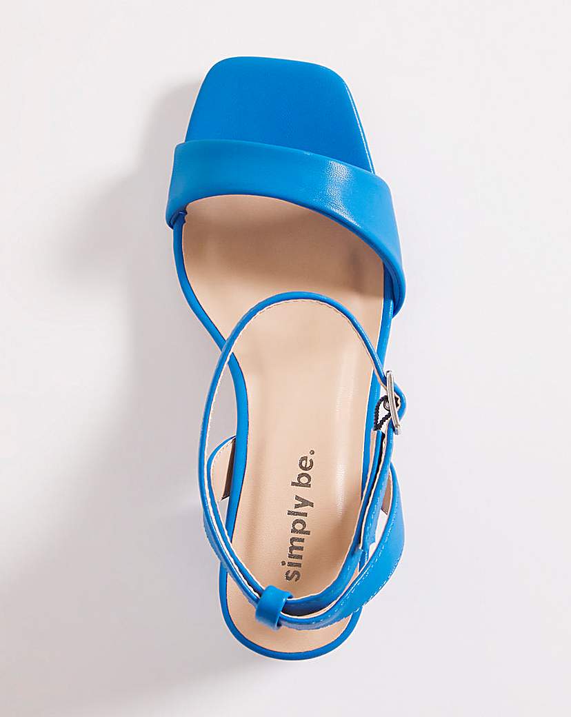 Barely There Block Heel Sandals Ex Wide