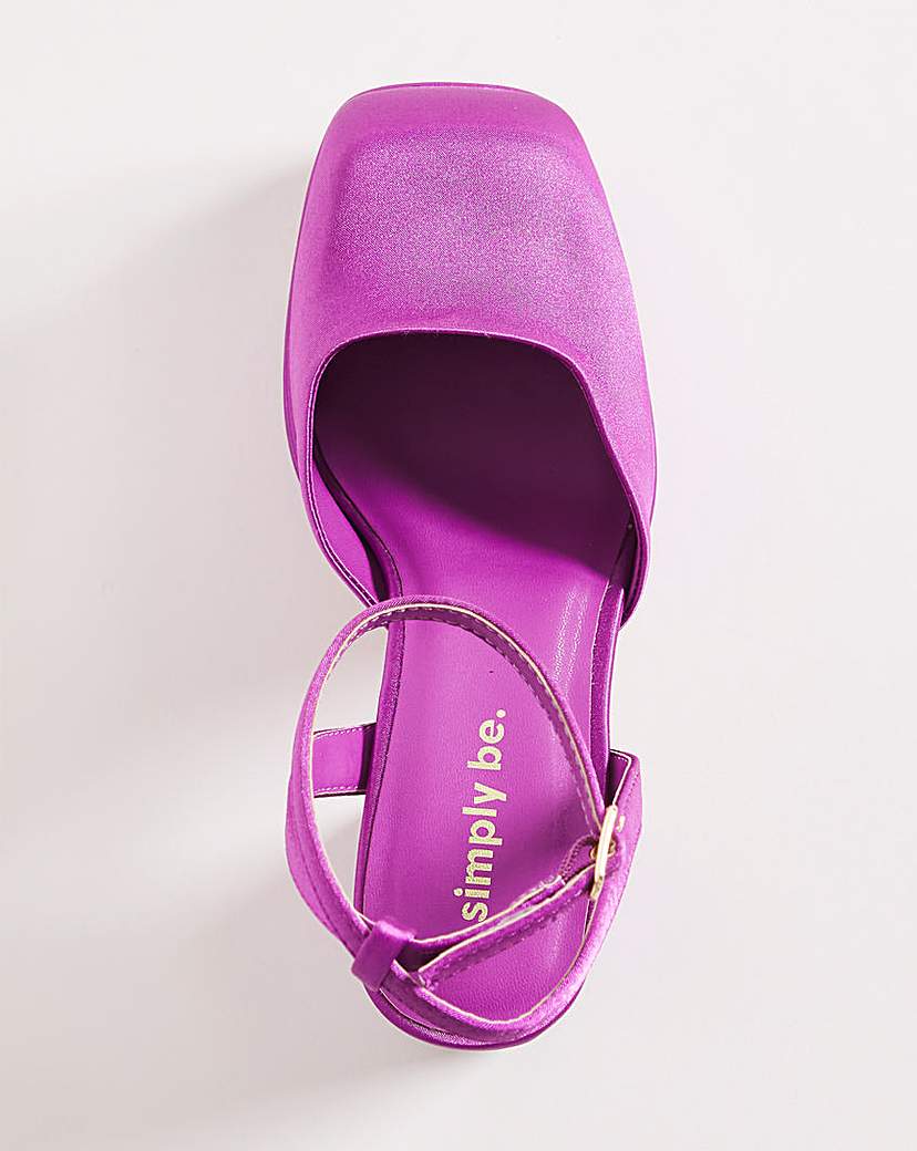 Square Toe Platform Heeled Shoes Wide