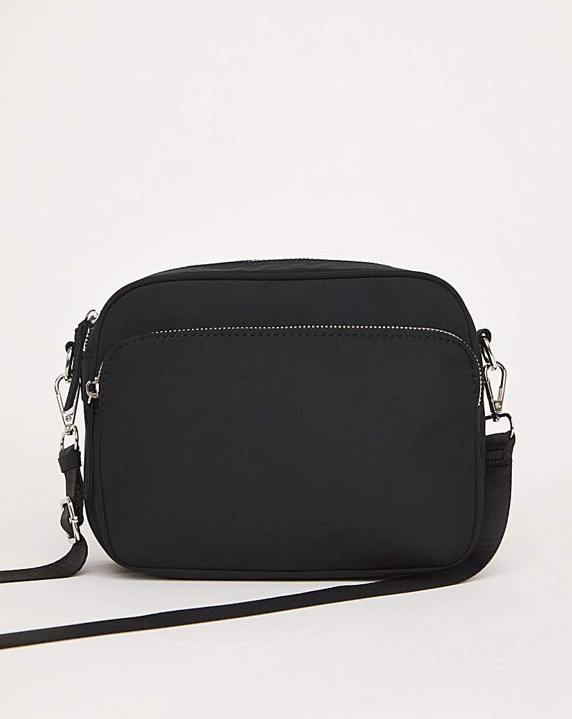 Image of Black Nylon Zip Detail Camera Bag