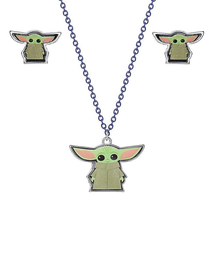 Disney Yoda Earrings & Pendant Set