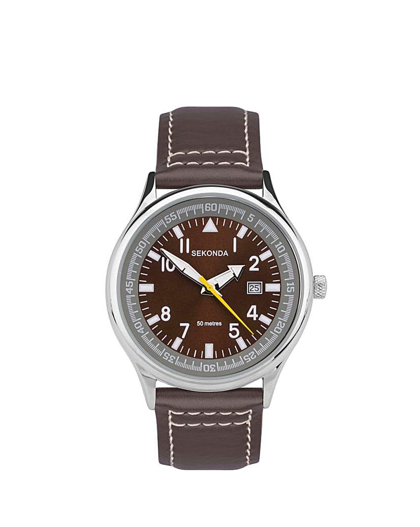 Sekonda Fly Mens Leather Strap Watch