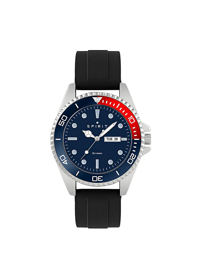 Spirit Sports Bezel Silicone Strap Watch